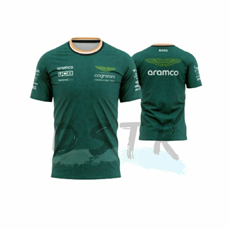 Kaos Jersey F1 2024 Formula One Team Aston Martin Fullprint Hijau