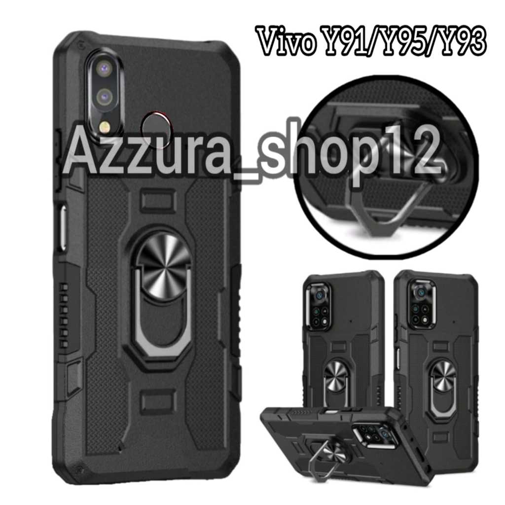 Casing Hp Untuk VIVO Y91/Y93/Y95 Case Robot Hit Eye plus 360 degree Rotasi Ring