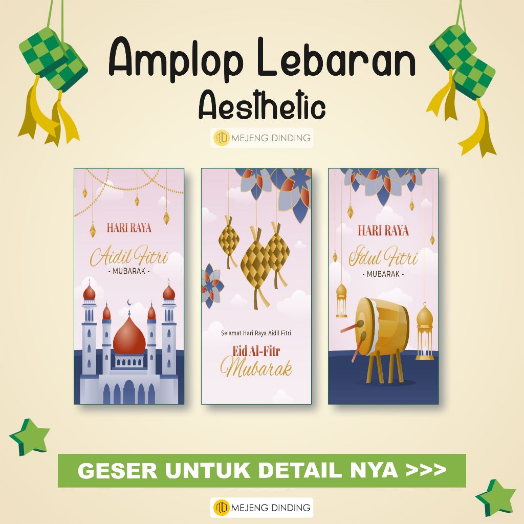 

Amplop Lebaran Aesthetic / Amplop Lebaran Idul Fitri isi 10 Pcs / Amplop Lebaran Kocak Cute / Amplop Lebaran Idul Fitri / Amplop Karakter/ Angpao Lebaran / Angpau Lebaran / Eid Mubarak / Amplop Lebaran Premium 8