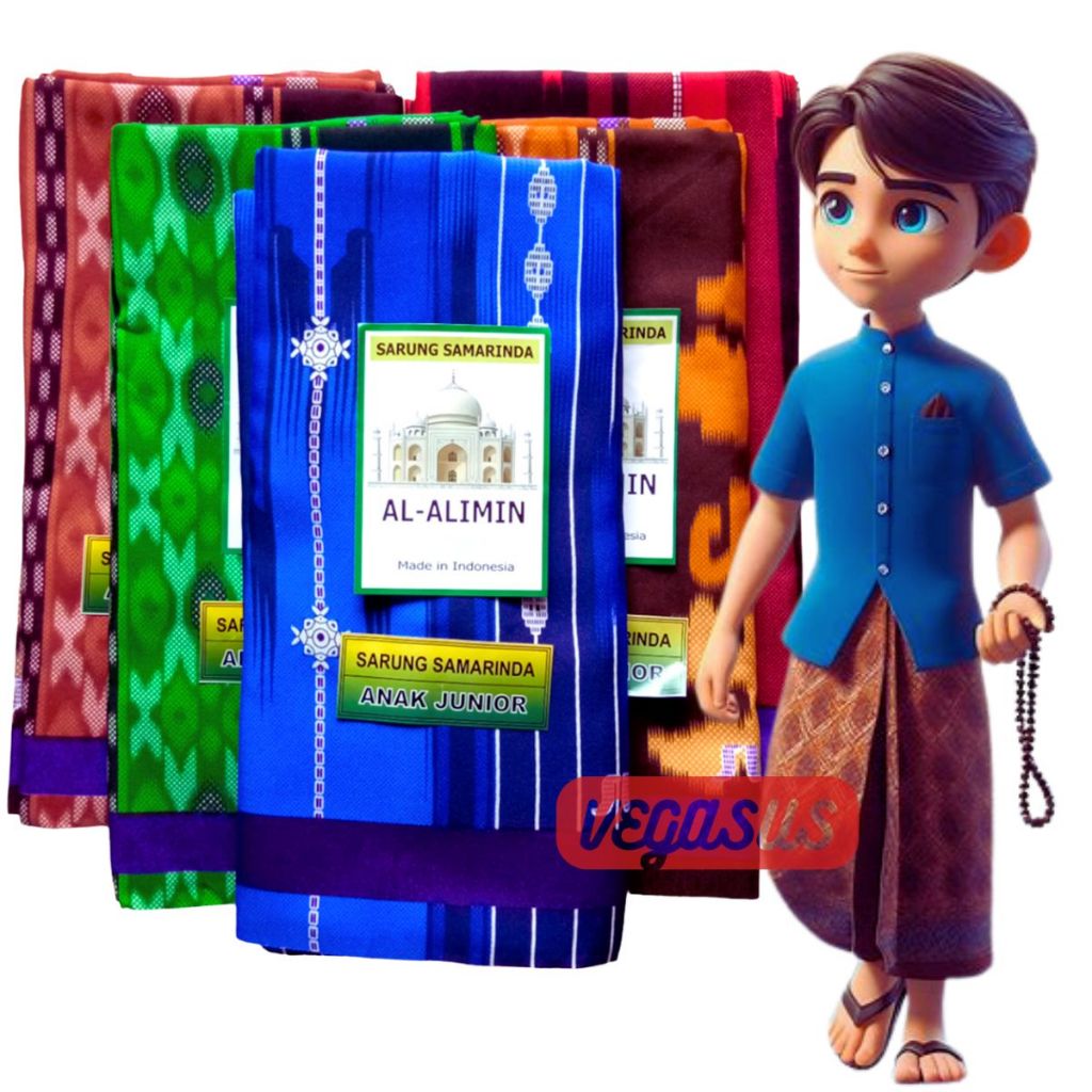 3Pcs Lebih murah Sarung Samarinda anak laki Junior SD,SMP-Kain Sarung Samarinda 210 Size 85x100cm
