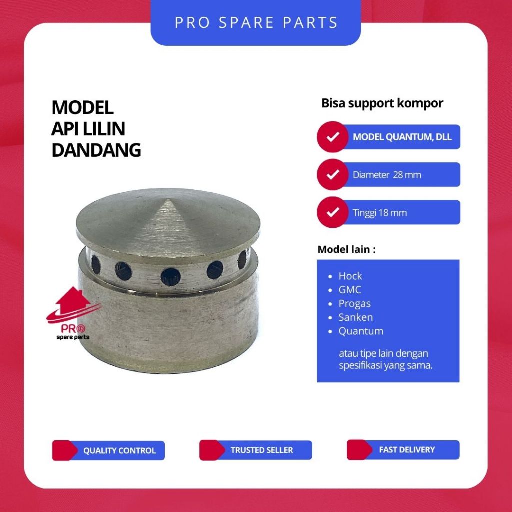 Burner Api Lilin Model DANDANG Kompor Rinnai dll - Sparepart Tungku Kompor Api Kecil untuk Kompor Ga