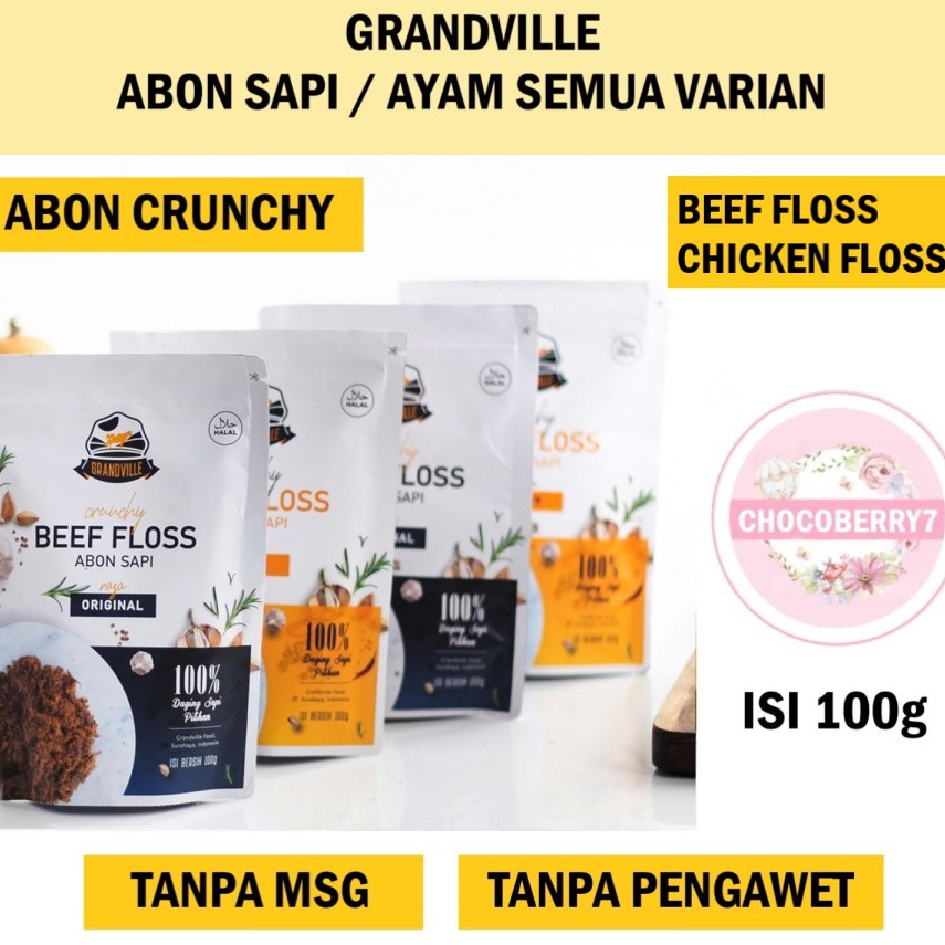 

MURAH LEBAY Grandville Abon Sapi Abon Ayam 1gr Crunchy Beef Floss Chicken Floss Fish Original Spicy