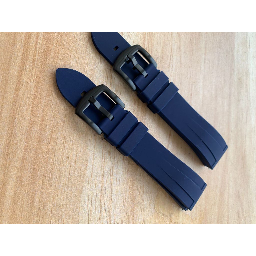 STRAP TALI TANGAN SILIKON LEMBUT MELENGKUNG NAVY 20MM