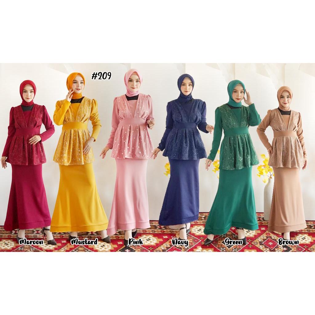 Kathryn Collection #209, gamis  duyung bahan scuba polos kombinasi tile bordir Maxi  Muslim  Mewah  Wanita