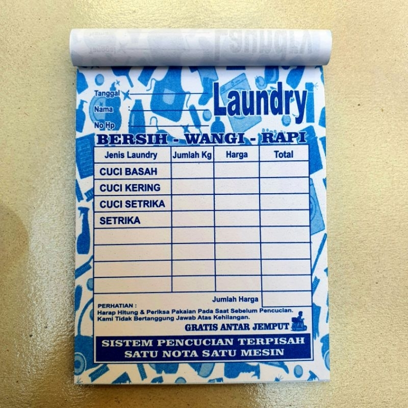 

Buku Nota Catatan Nota Laundry 1 ply Buku Warna - Warni