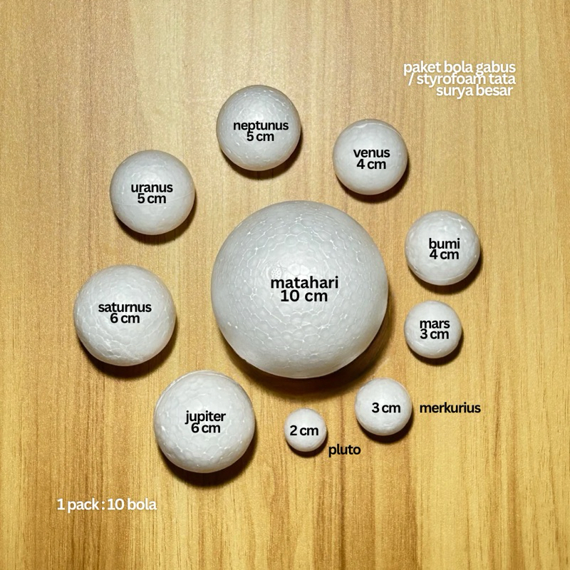 PAKET BOLA GABUS/ STYROFOAM TATA SURYA UKURAN BESAR