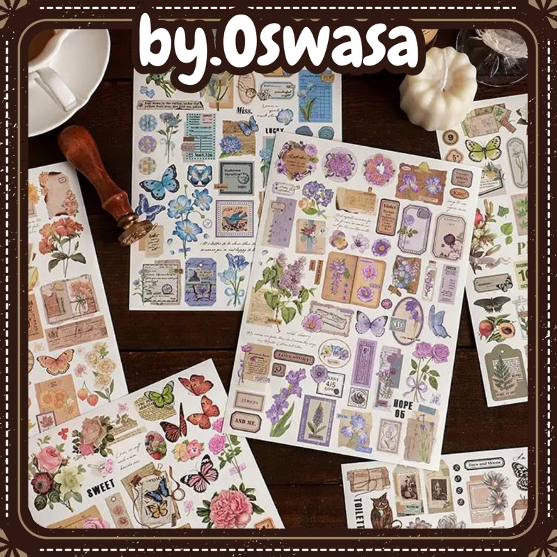 

Sticker Journal Deco Butterfly Vintage Scrapbook Retro Garden Series Stiker Jurnal