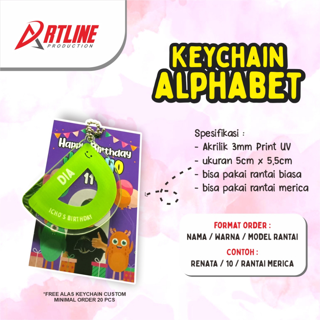 Keychain Alphabet //  Keychain custom // Keychain custom nama