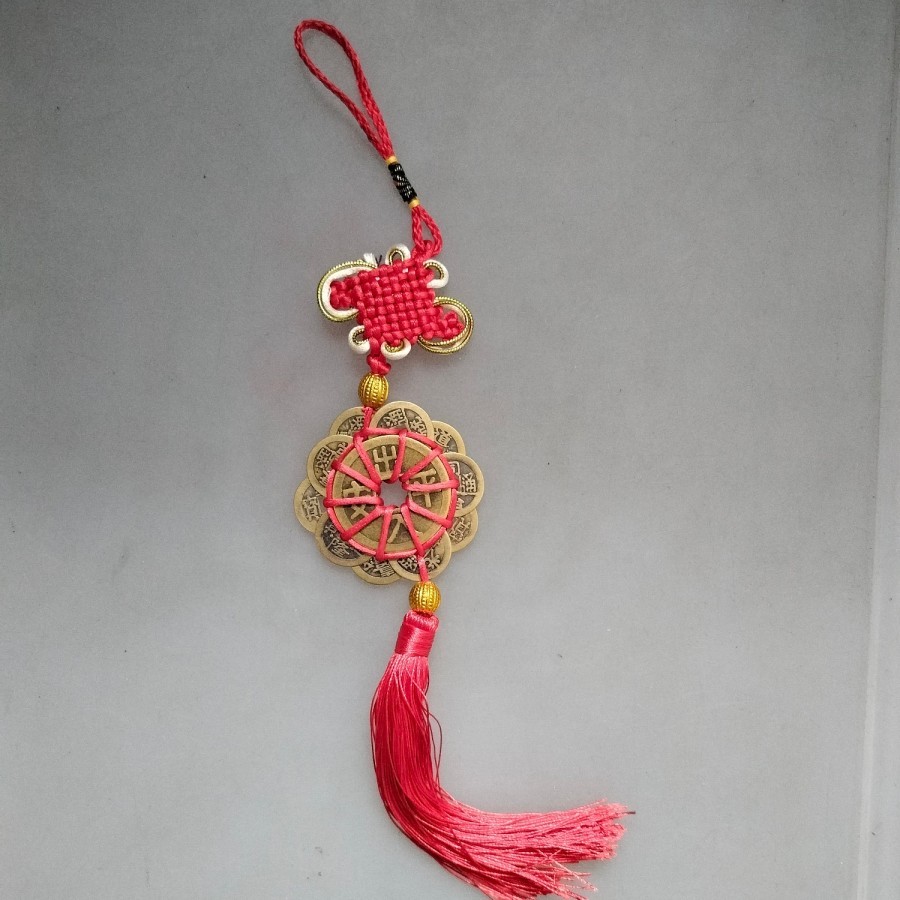 gantungan pintu spion mobil 10 koin kuno china hoki