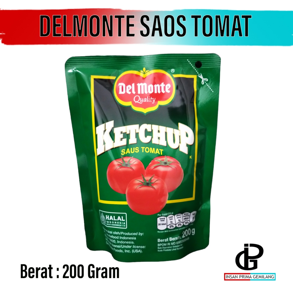 

Saos DELMONTE Tomat 200 Gram / Saus Tomat Del Monte Pouch Kecil