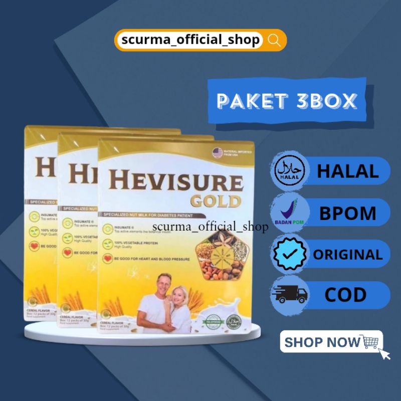 

hevisure gold susu untuk diabetes dan kencing manis original USA (paket 3box)