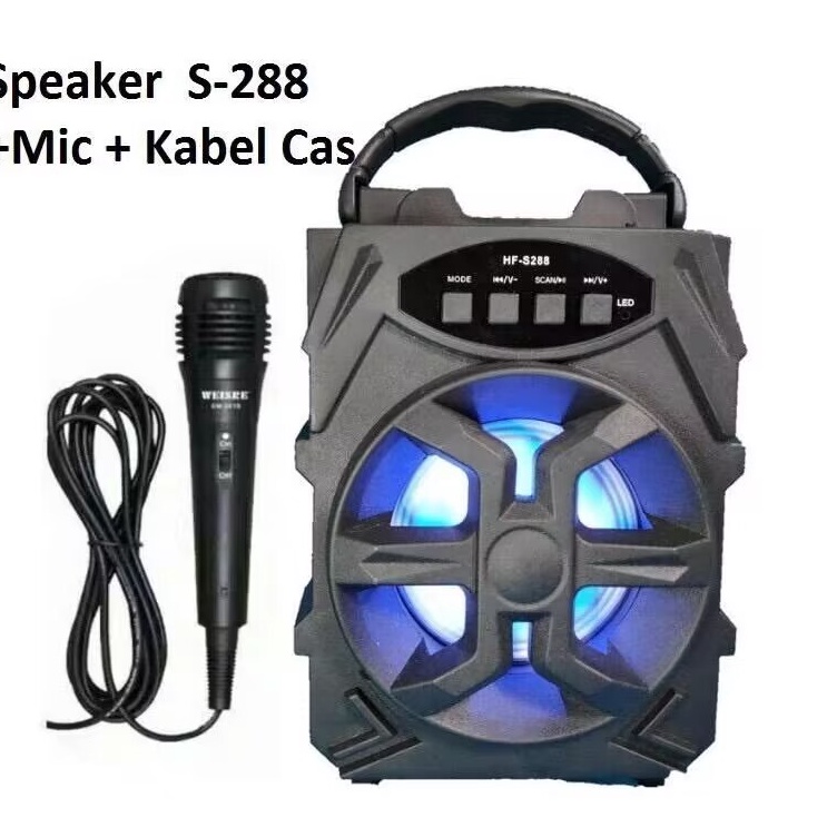 Speaker Bluetooth HFS288  Mic Karaoke Wireless Speaker Portable ART W5Z5