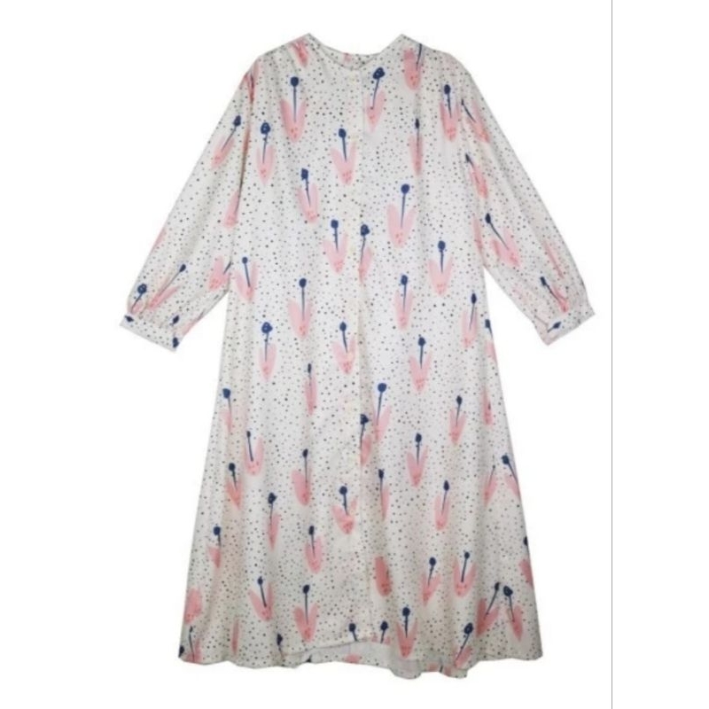 NADJANI Dress ELNOER WHITE PINK PRELOVED