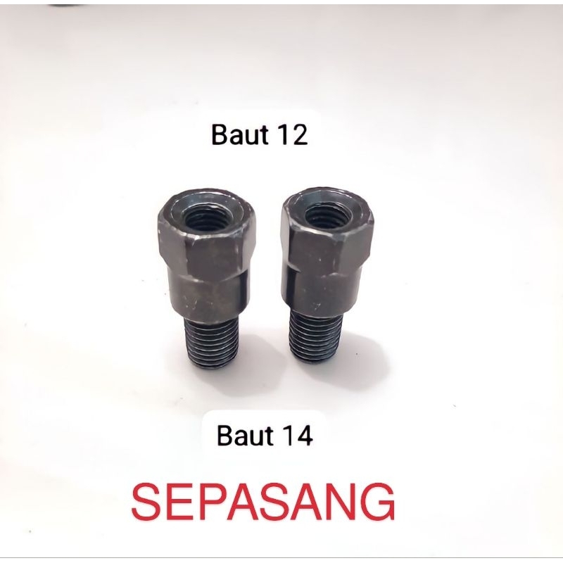 Peninggi spion honda ke Suzuki baut 14 ke baut 12 sambungan spion motor M10 x M8