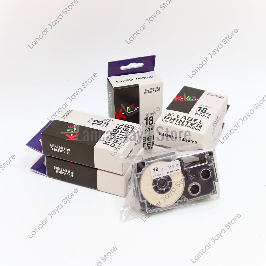 

Printer Label KZ18WE K-Label 18mm Printer Black Ink White KZ-18WE