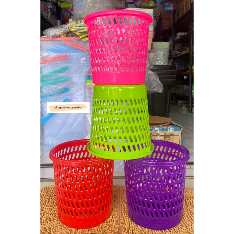 Tempat Sampah Warna / Tempat Sampah Tebal / Tempat Sampah Warna Kecil / Tempat Sampah Bulat