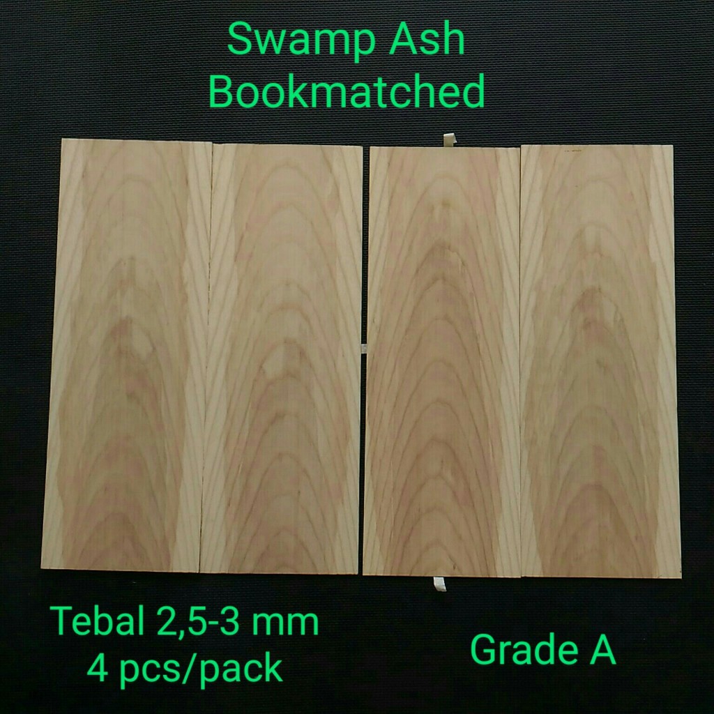 BRAK 4pcs kayu Swamp Ash Veneer Drop Top Guitar tebal 2,5-3 mm SA4PC3MM