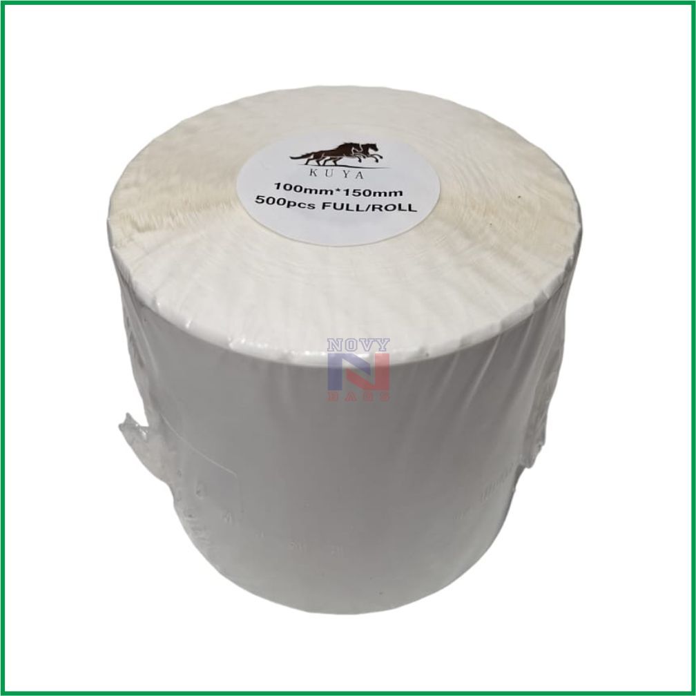 

STIKER THERMAL / STIKER LABEL BARCODE / RESI 100X150MM ISI 500/ROLL Harga 1 Pcs RB9