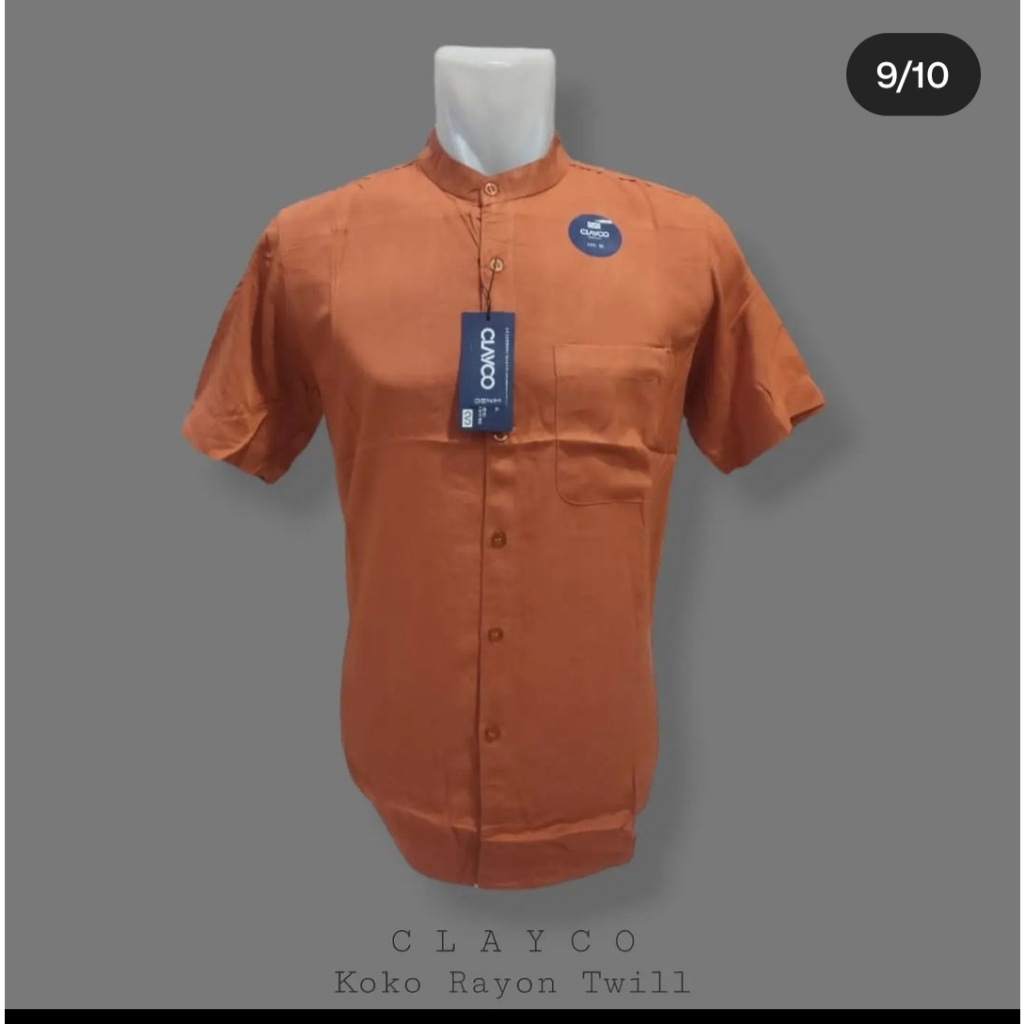 Baju Koko Pria Tangan Pendek_Koko merah bata(TERACOTTA)_Baju Koko Pria