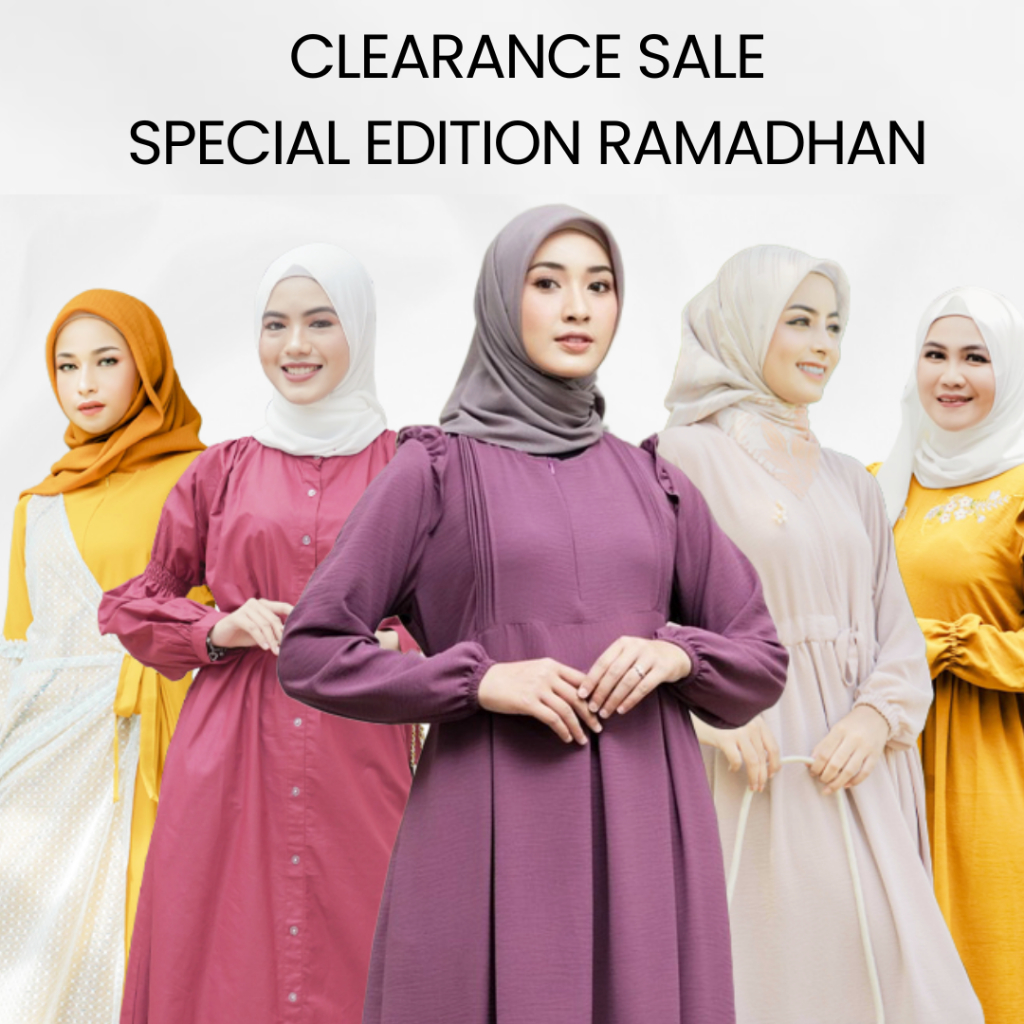 {CLEARANCE SALE BATCH 1} Edisi Ramadhan Sale Dress Muslim Wanita Termurah Bahan Silk Premium &amp; Rayon Prremium Kualitas Butik Motif Abstrak, Polos, Bunga