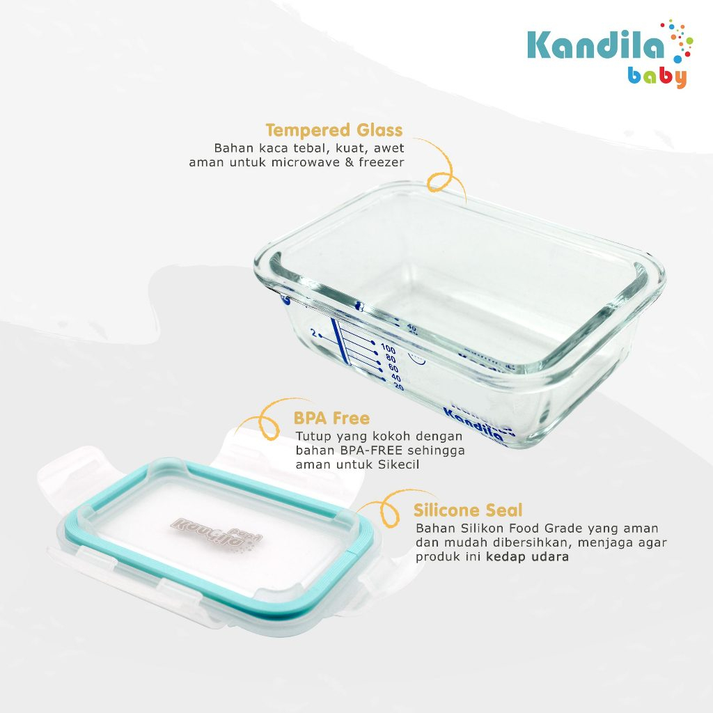 Moms Syafa Castle - Kandila Baby Food Container - Kdl - 027 // Kdl027-2 // Kdl027-3 - Glass Storage