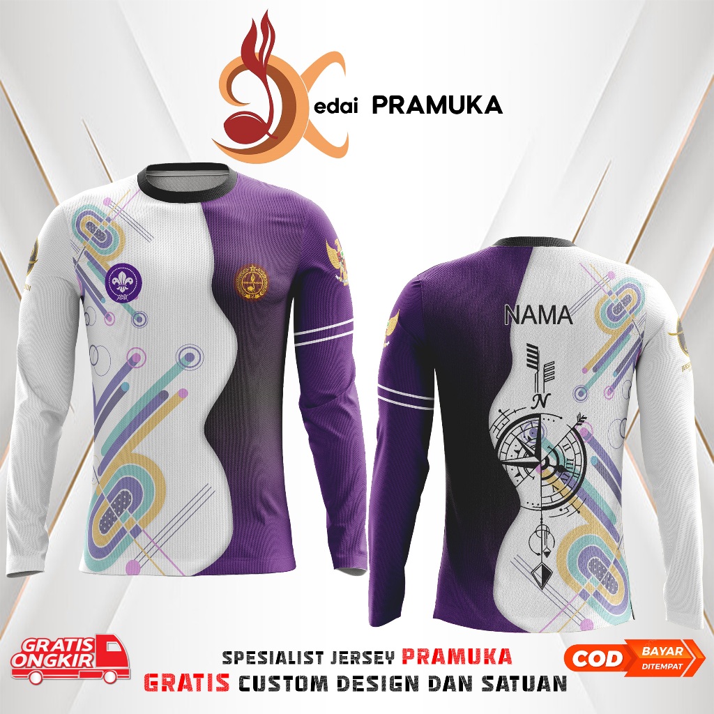 BAJU PRAMUKA FULL PRINTING OUTDOOR FREE DESAIN  2024