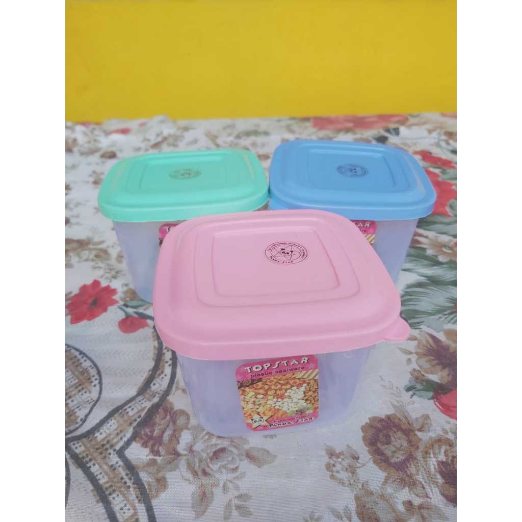 Toples Segi Mini Warna Pastel 500ml / Toples Kue Kering / Toples Nastar