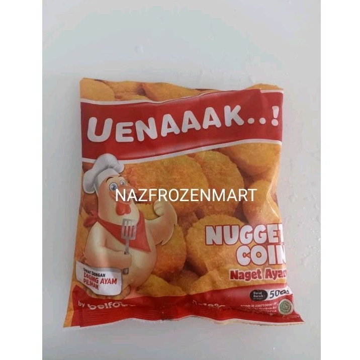 

BELFOODS UENAK NUGGET COIN/NAGET BENTUK KOIN 500GR