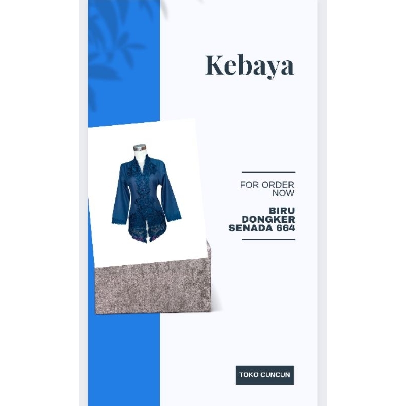 KEBAYA ENCIM BORDIR DONGKER NAVY 664 Kebaya modern Atasan kebaya