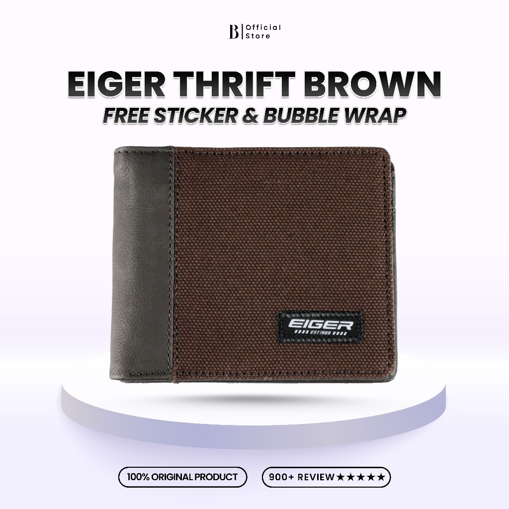 Dompet EIGER Thri-ft Wallet Brown - Riding Pria Wanita
