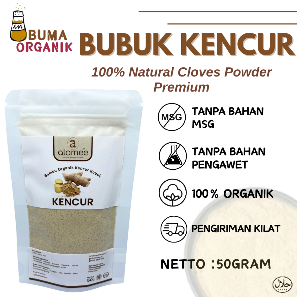 

Kencur Bubuk Rempah Rimpang Murni Asli Tanpa Campuran Bumbu Dapur Organik 50gram