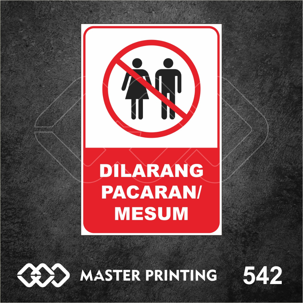 

542 - Stiker Dilarang Pacaran/Mesum, Sticker Vinyl, Premium, Tahan Air, Termurah, dan Bisa Custom