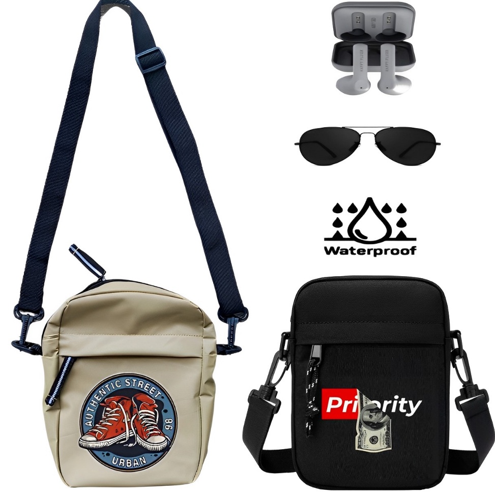 VIRAL  TAS SELEMPANG PRIA murah distro anti air waterproof keren kekinian kerja simpel original slin