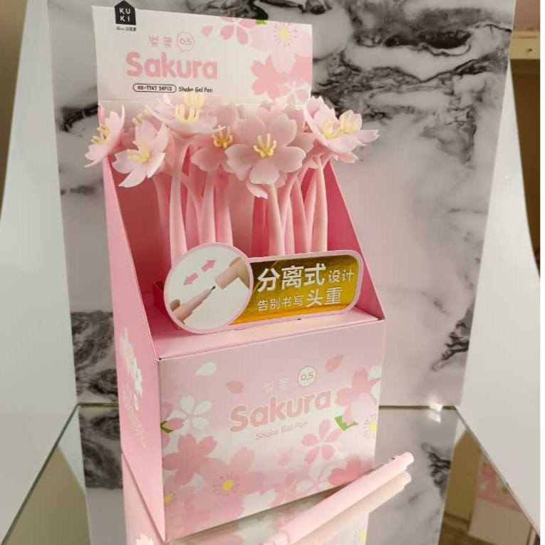 

Shack Gel Pen Sakura Flower & Daisy Flower /Karakter Lucu Karet 3D Bisa Goyang