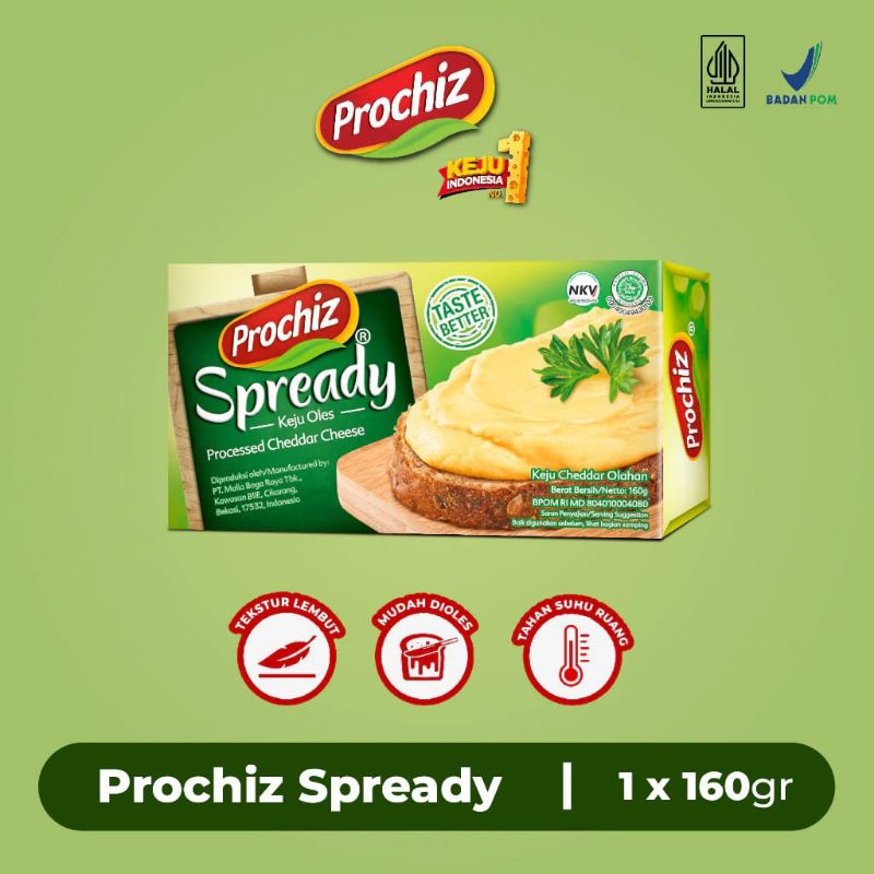 

Prochiz Spready 160G | Prochiz Spready| Keju Oles Prochiz| Prochiz Spready 160g Keju oles