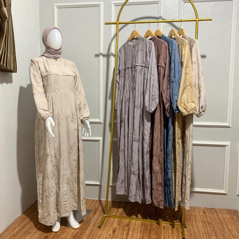 GAMIS ZAFIRA / GAMIS LINEN BORDIR / GAMIS LEBARAN / OUTFIT LEBARAN / GAMIS PREMIUM MURAH