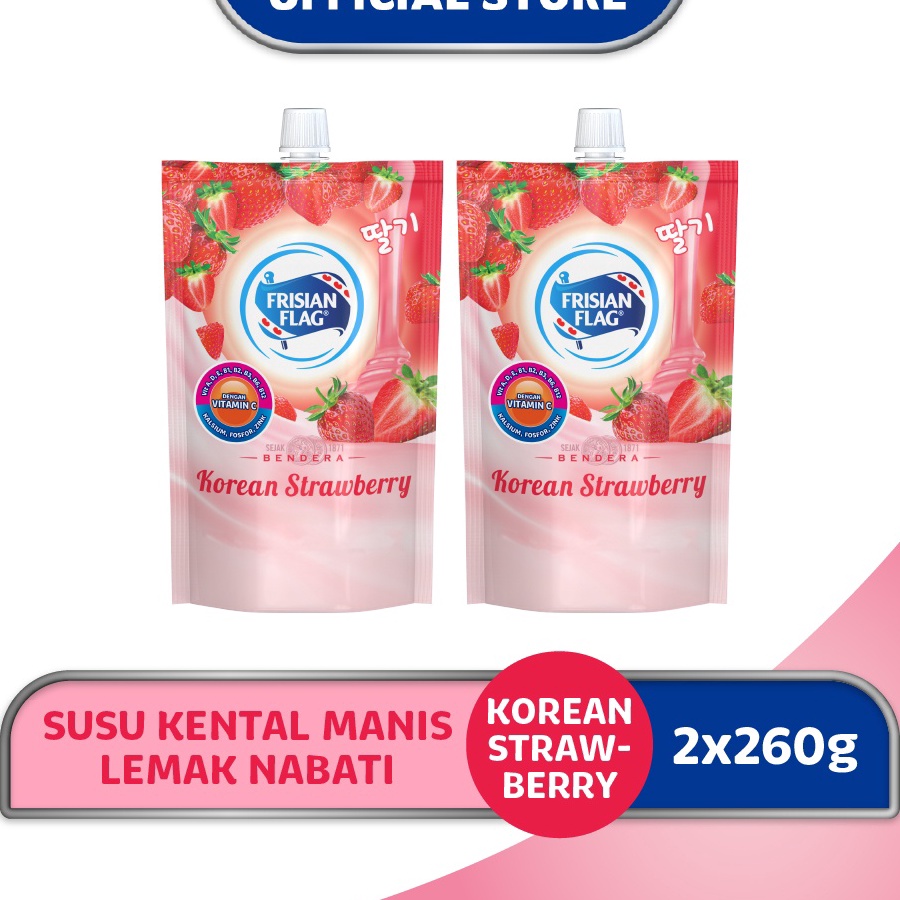 

TEBUS MURAH Frisian Flag Bendera Kental Manis Korean Strawberry Pouch 26g x 2