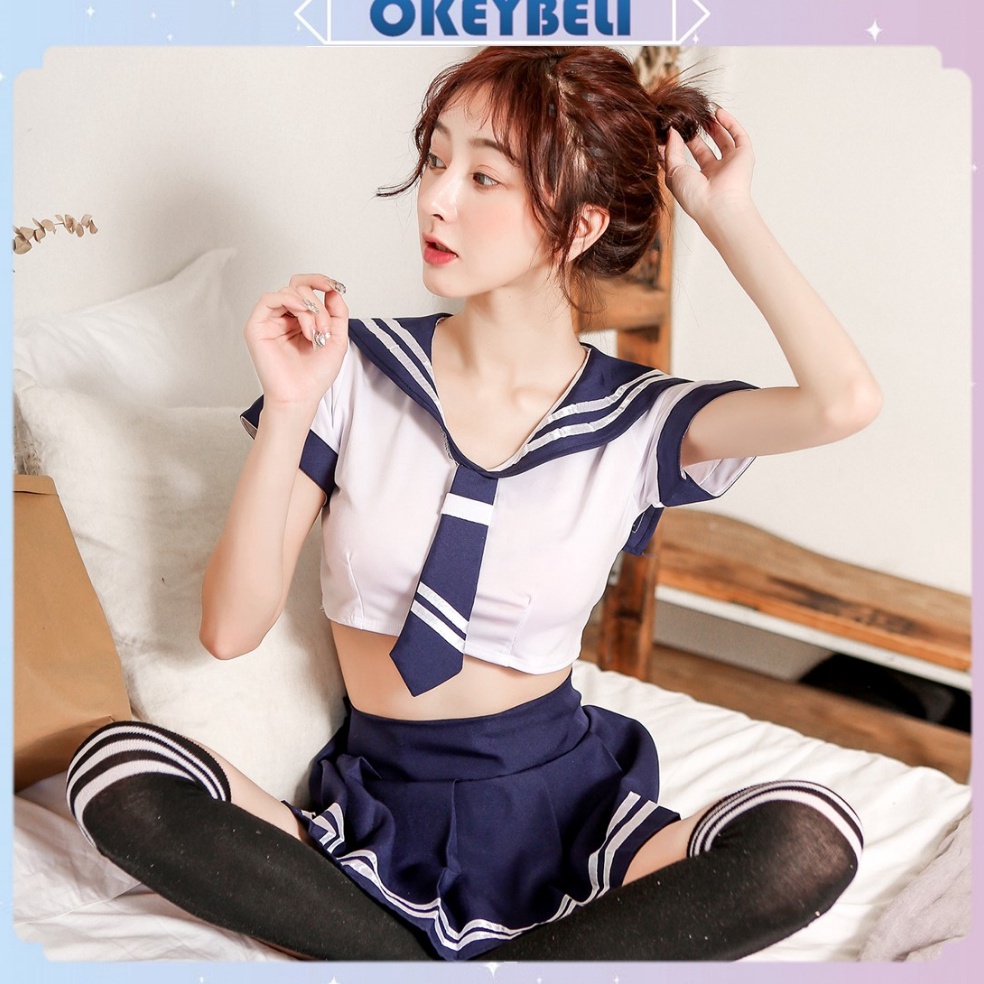 MURAH LEBAY OKEY BELIBJ1167 Set Lingerie Baju Seksi Rok Gstring Lingeri Cosplay Seragam Siswa Jepang