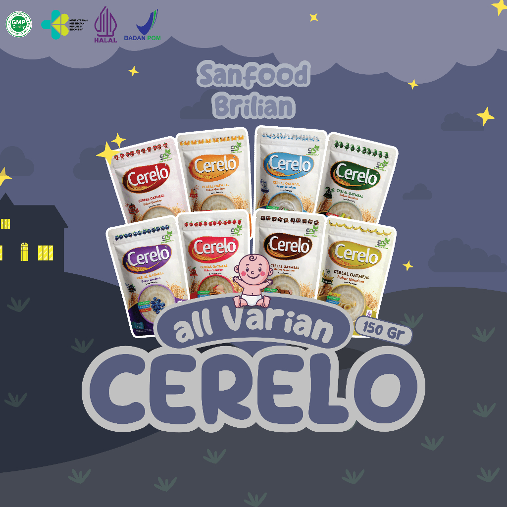 

SANFOOD BRILIAN CERELO Oatmeal Makanan Sehat, Enak, Bergizi Cocok untuk semua kalangan usia 150gr