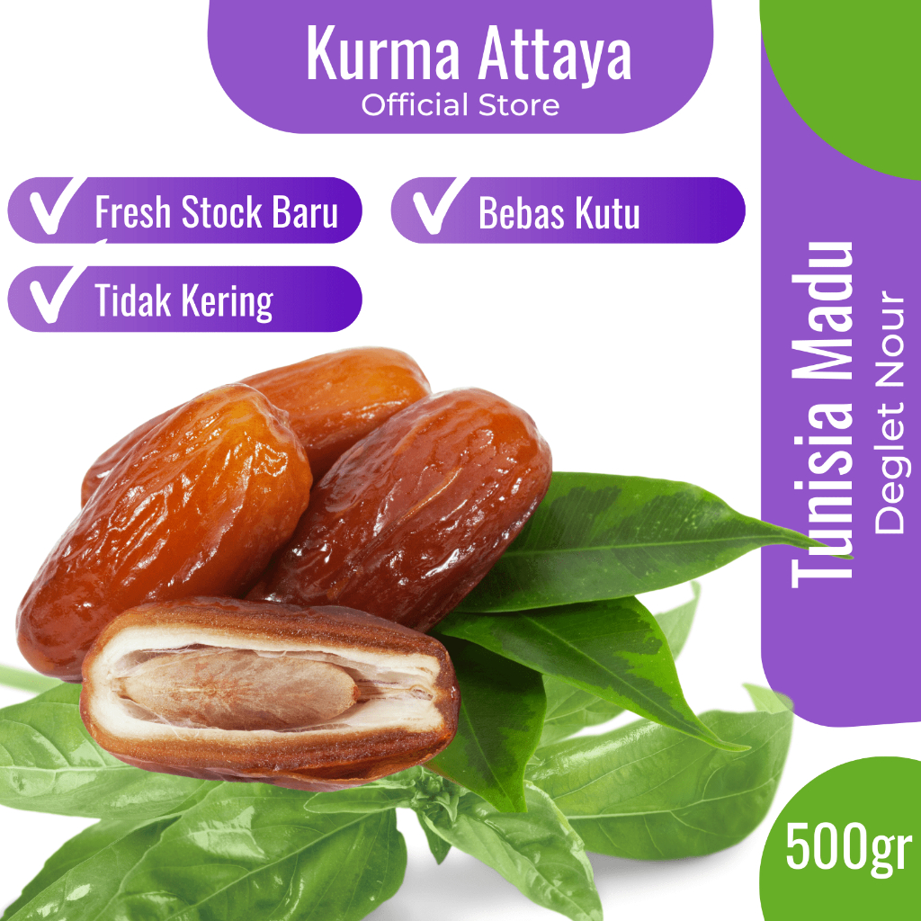 

500 gr Fresh Kurma Tunisia Madu Premium Non Tangkai Ruthob Tunisia