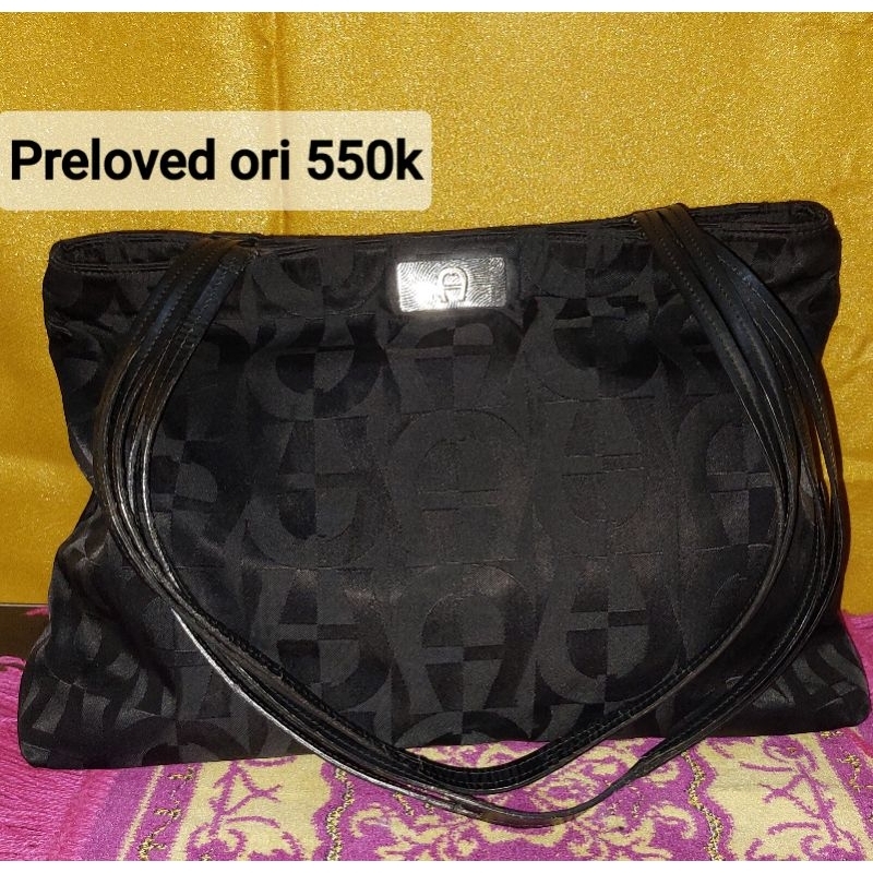 tas tote kanvas aignerPreloved