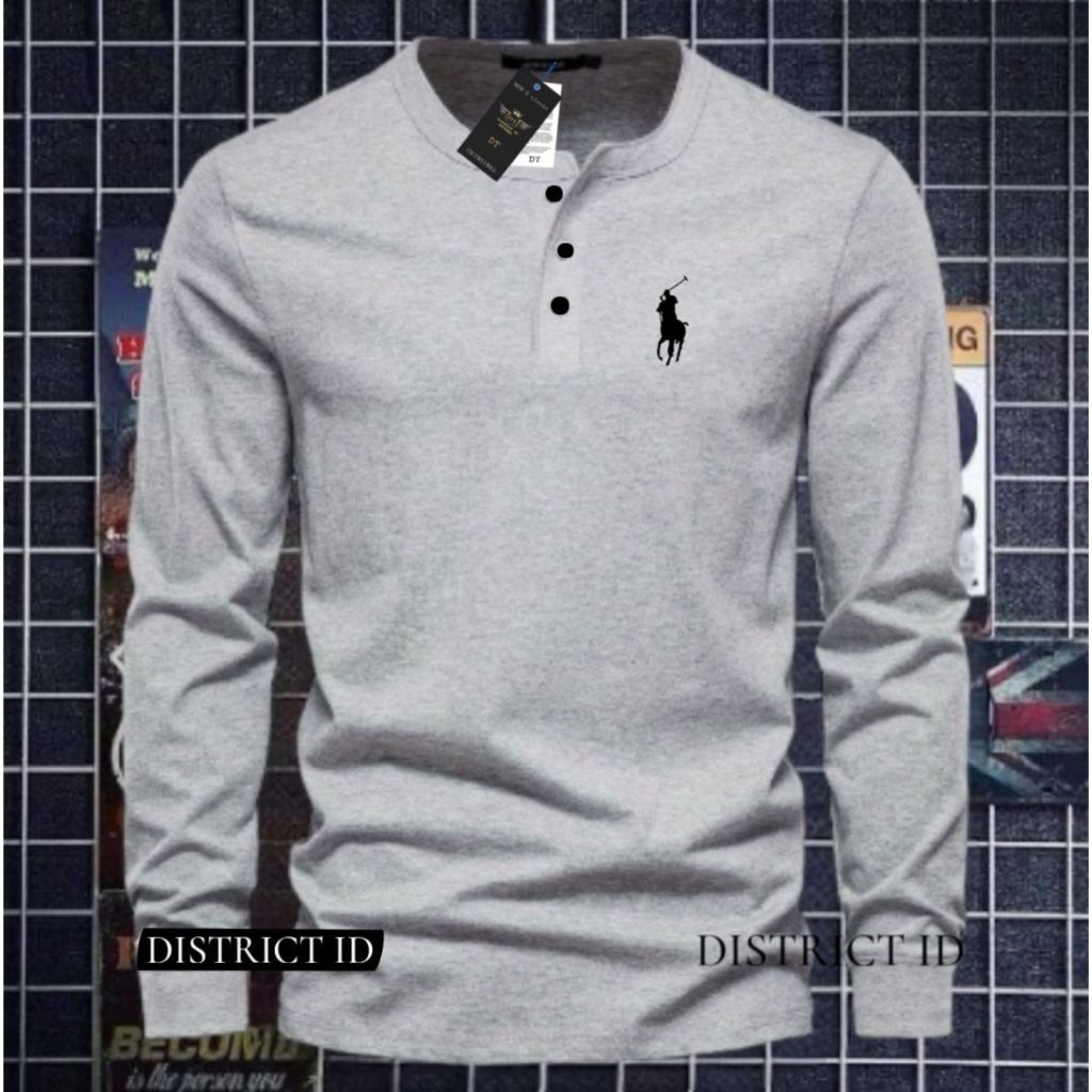 kaos kancing lengan panjang pria dan wanita/kaos kancing t-shirt  pria  sablon murah/kaos kancing pr