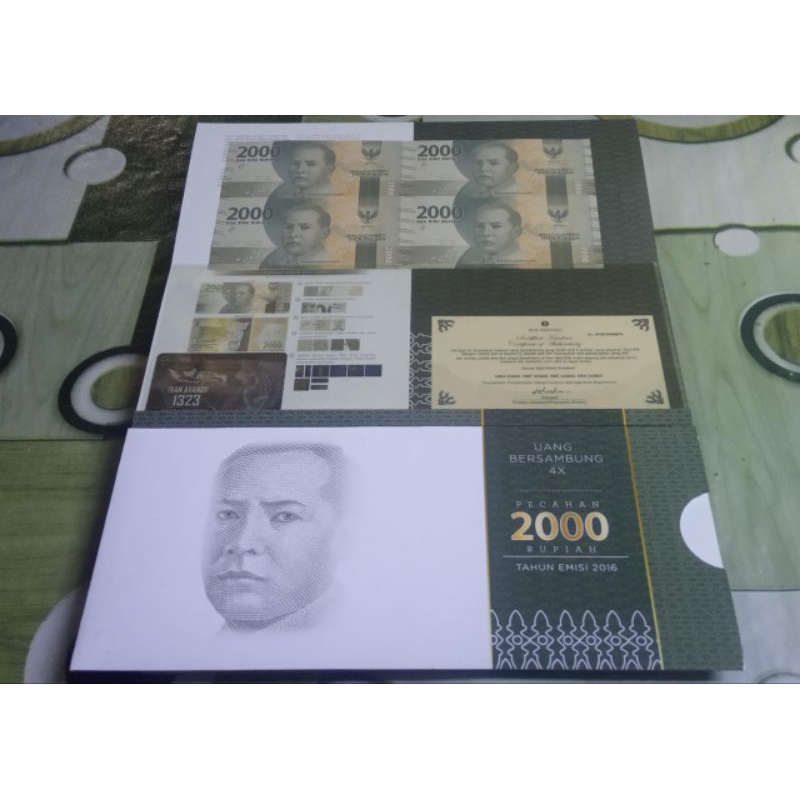 Uncut/uang sambung 4 pecahan 2000 rupiah