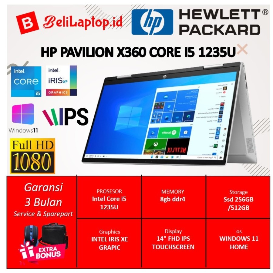 Hp Pavilion X360 Intel Core I5 Gen 12 Ram 8GB Ssd 1TB Full Hd Ips