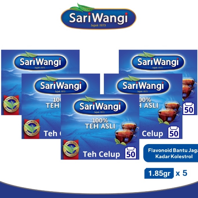 

D2289 Sariwangi Teh Hitam Asli 185g Isi 5 Multipack Isi 5