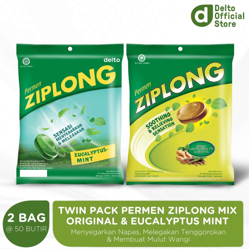 

HEMAT PROMO Twin Pack Permen Ziplong Bag Mix Rasa Original Eucalyptus Mint