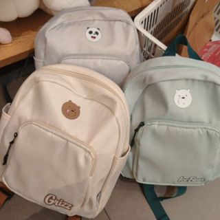Official BALI MINISO We Bare Bears Tas Ransel Ice Bear Panda Grizzly Backpack Tas Anak Tas Selempang