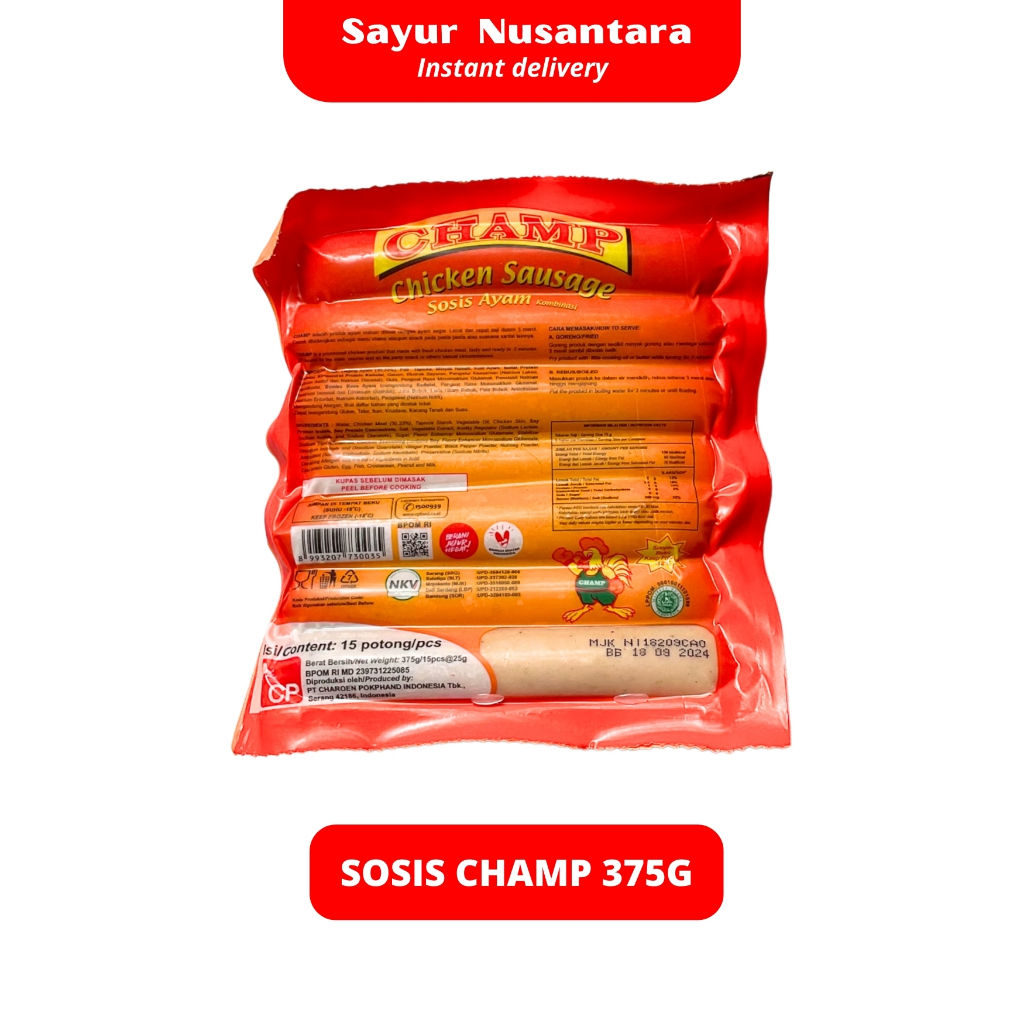 

Sosis Champ 375g - Sayur Nusantara