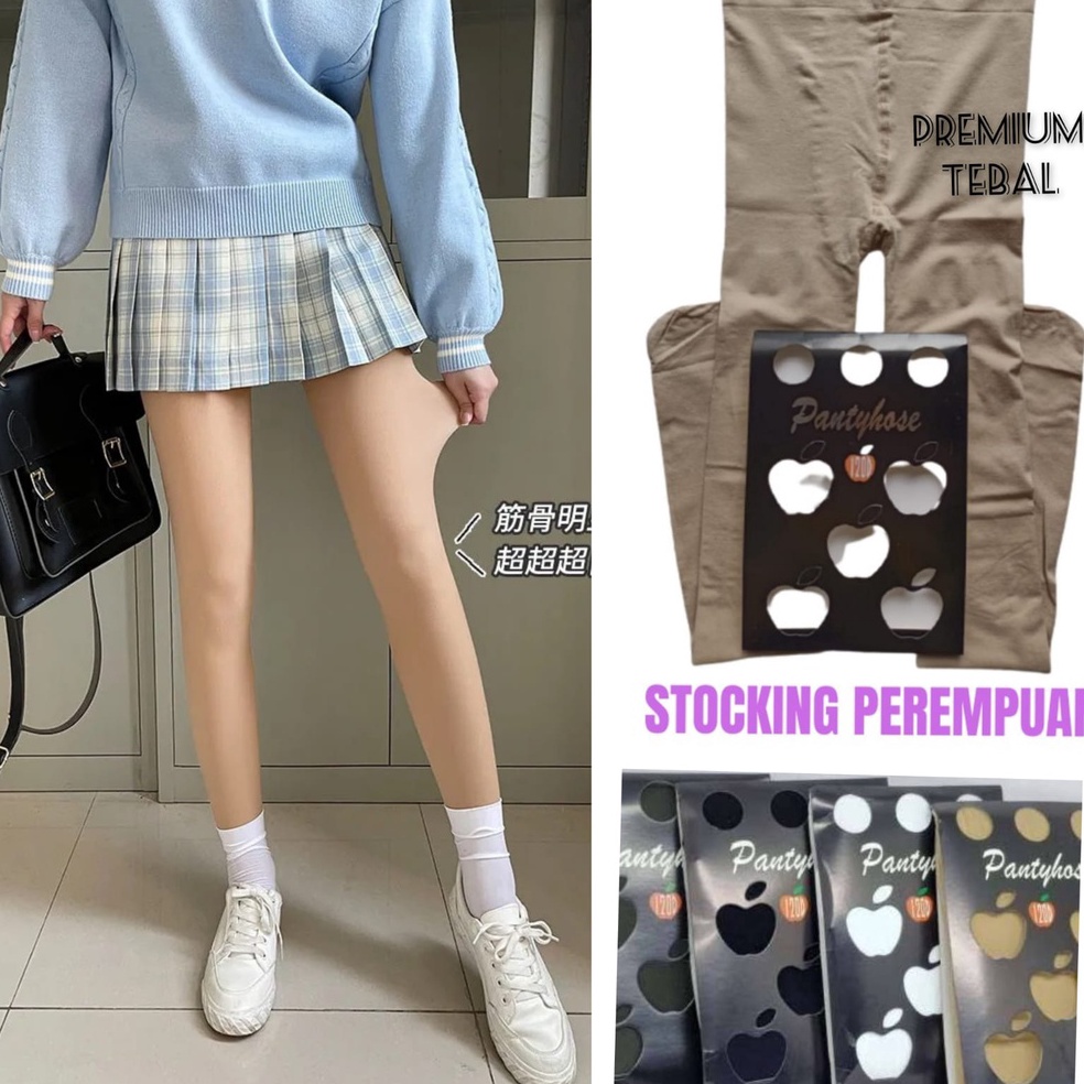 Paling Diminati Stocking Panty Wanita Original Apple PantyHose Nutup Kaki Bahan Tebal Lembut Elastis