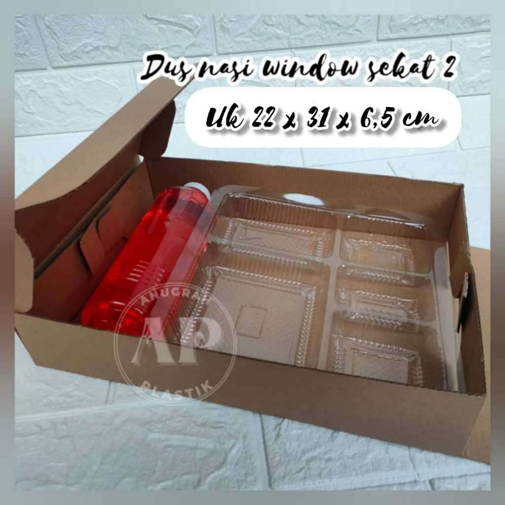 

Dus nasi window sekat 2 / BOX kraft eflute coklat sekat PERPACK